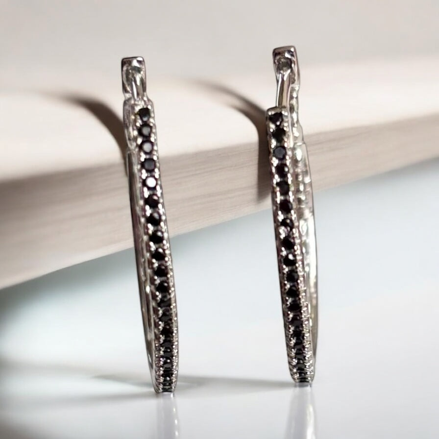 Oval Hoop Silver Earrings