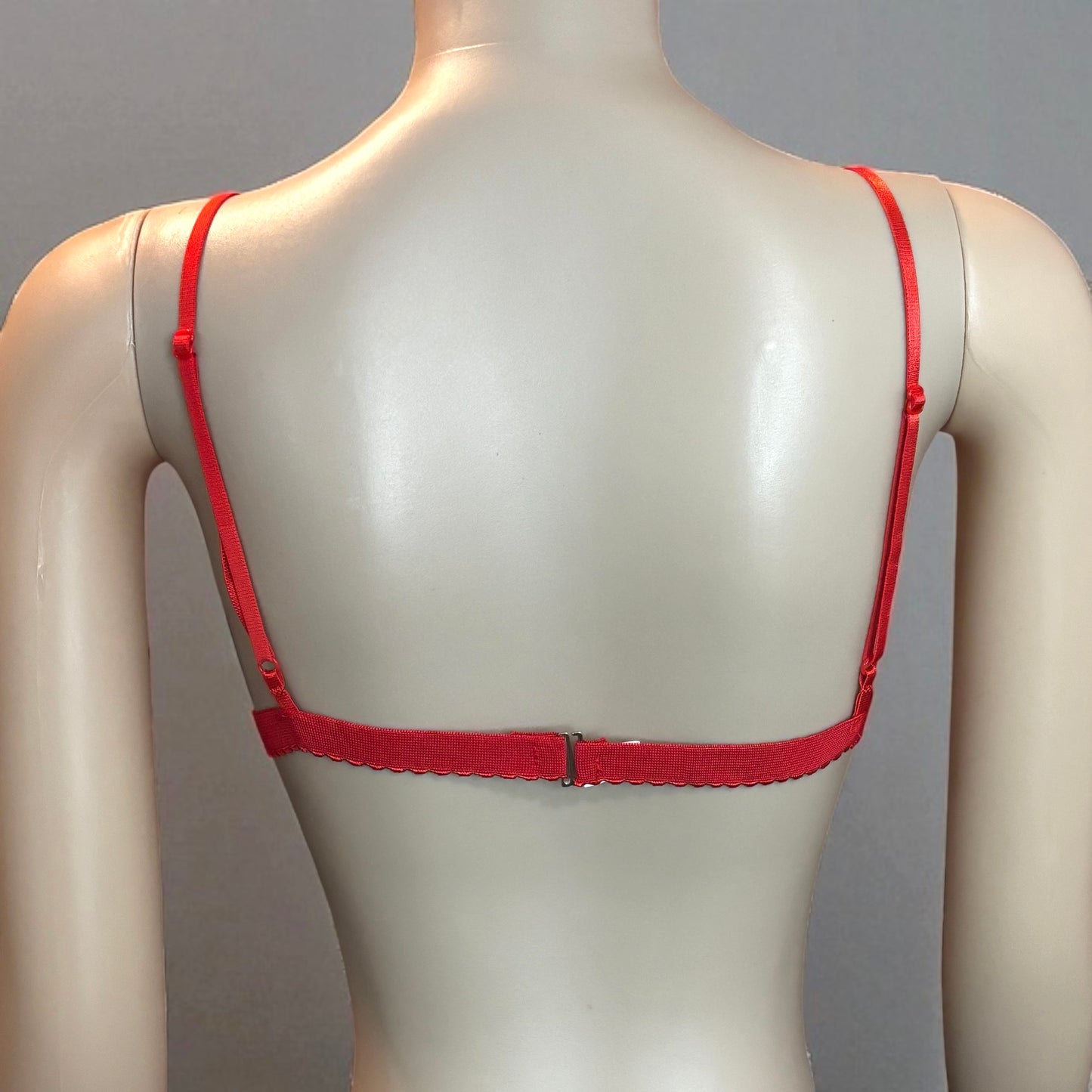 Red Women Red Lace Floral Bralette