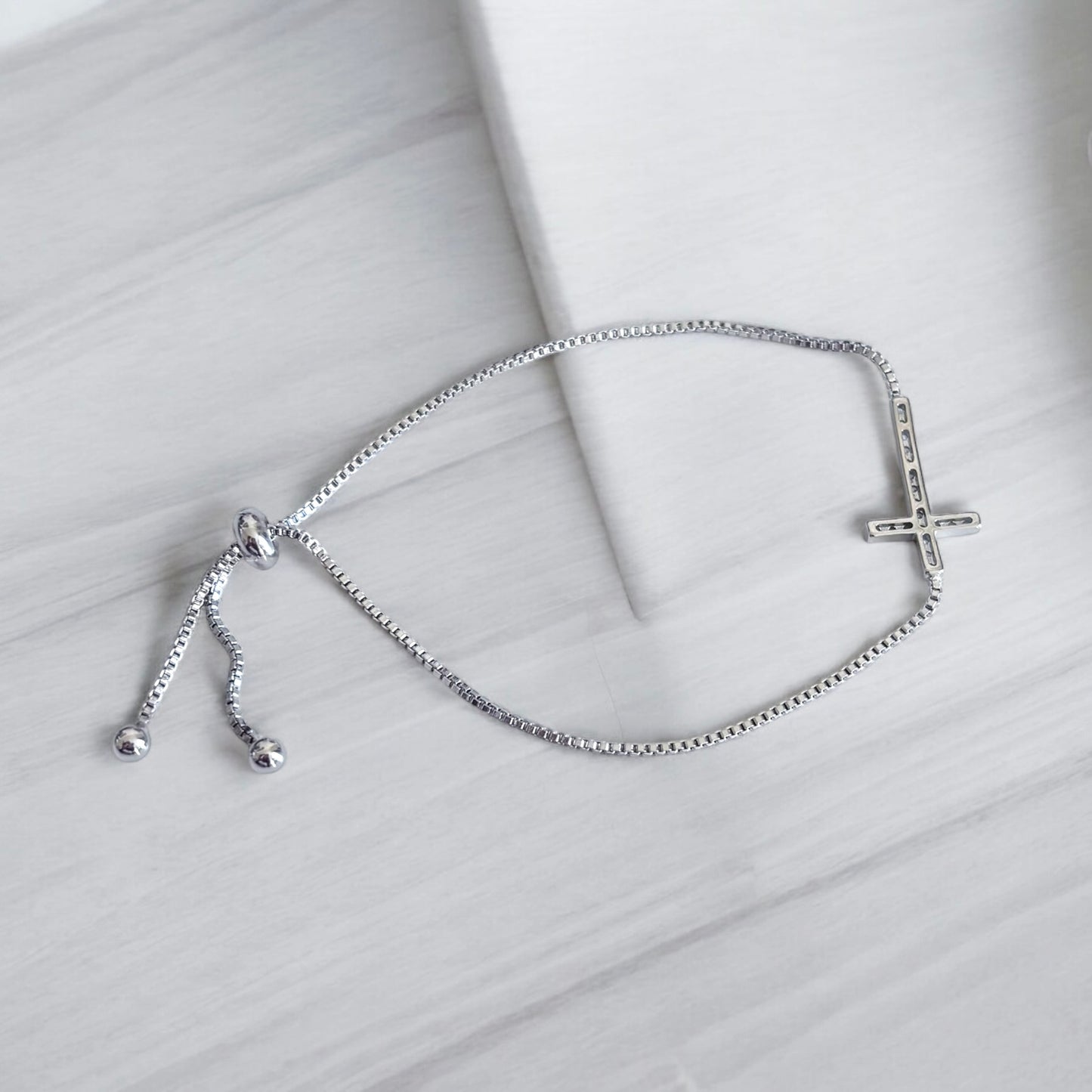 Luxury Sterling Silver Cross Bracelet