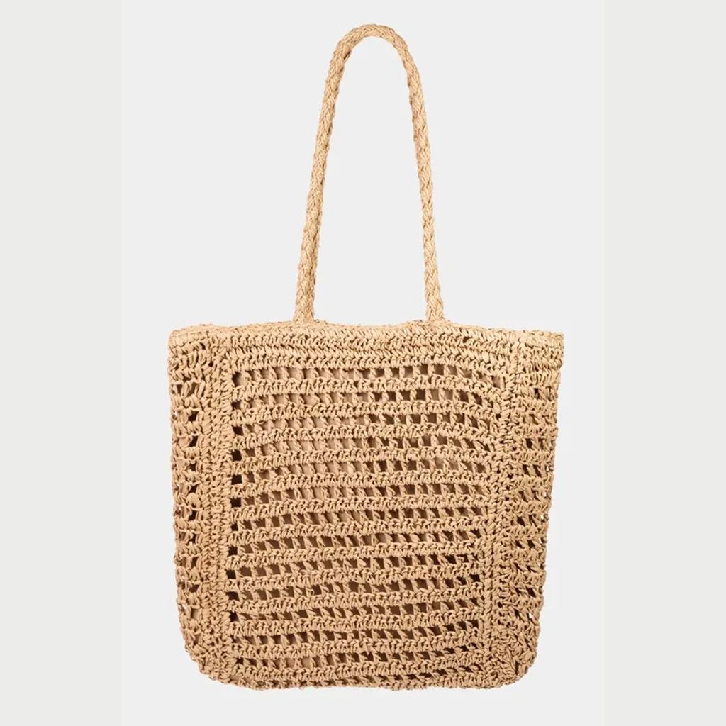 Straw Braided Beach Tote Bag
