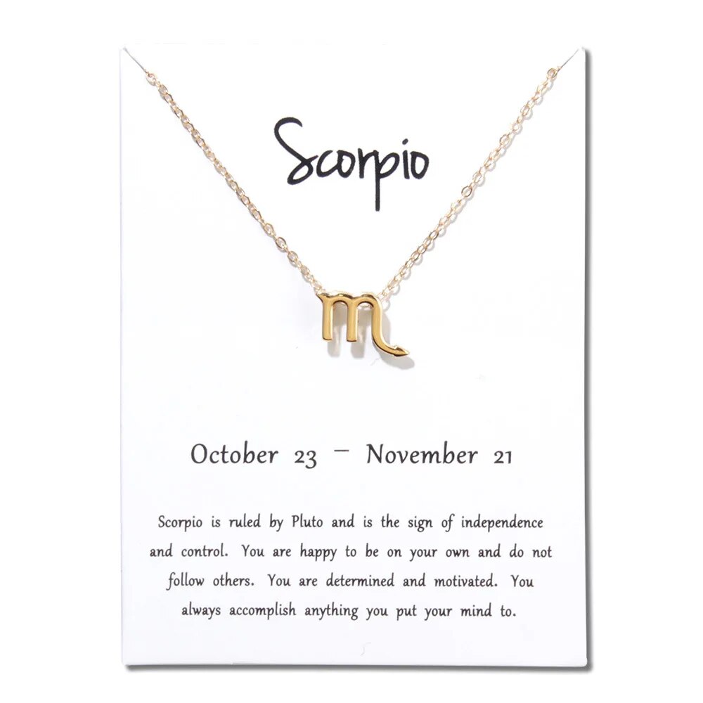 Zodiac Sign Gold Necklace