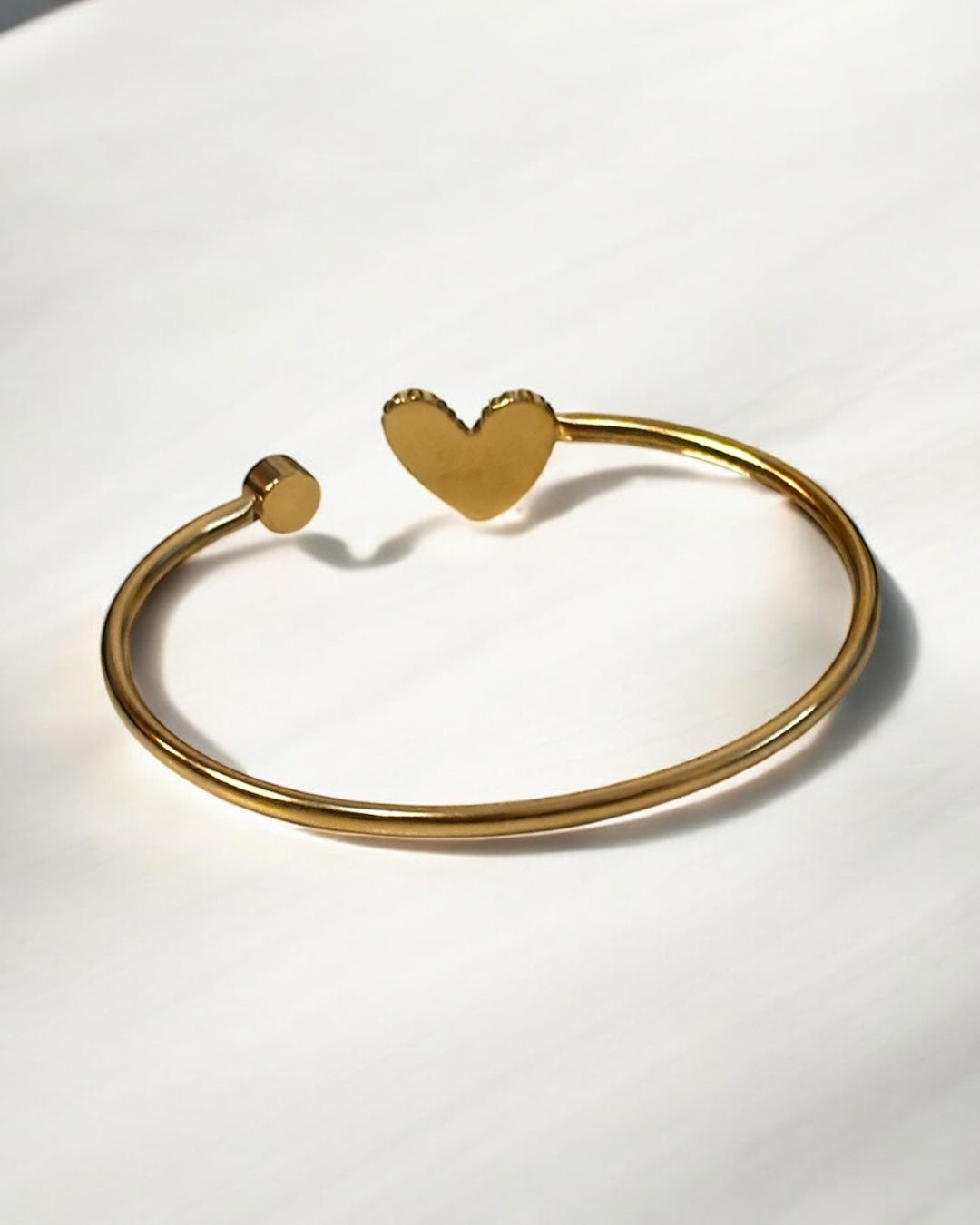 Small Heart Stainless Heel Cuff Bracelet