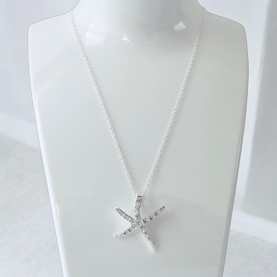 Starfish Pendant Silver Necklace