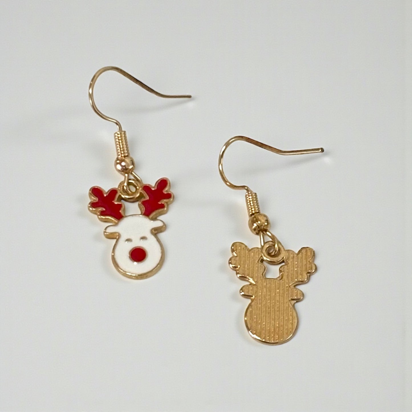 Red White Small Elk Earring