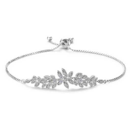 Luxury Women Adjustable Sterling Silver Bracelet