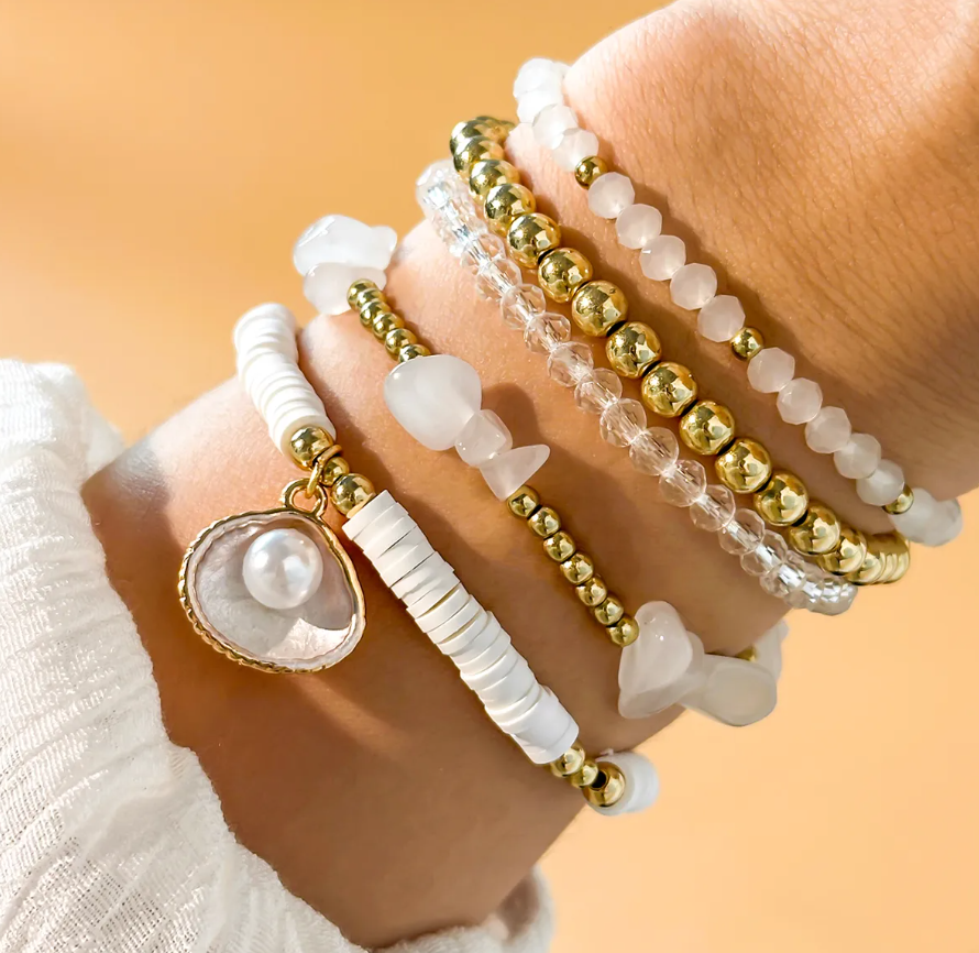 Vintage Classic White Gold Bracelet Sets