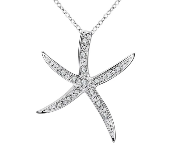 Starfish Pendant Silver Necklace