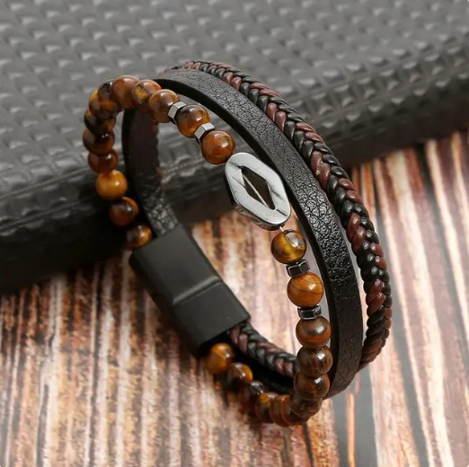 Leather 2025 multilayer bracelet