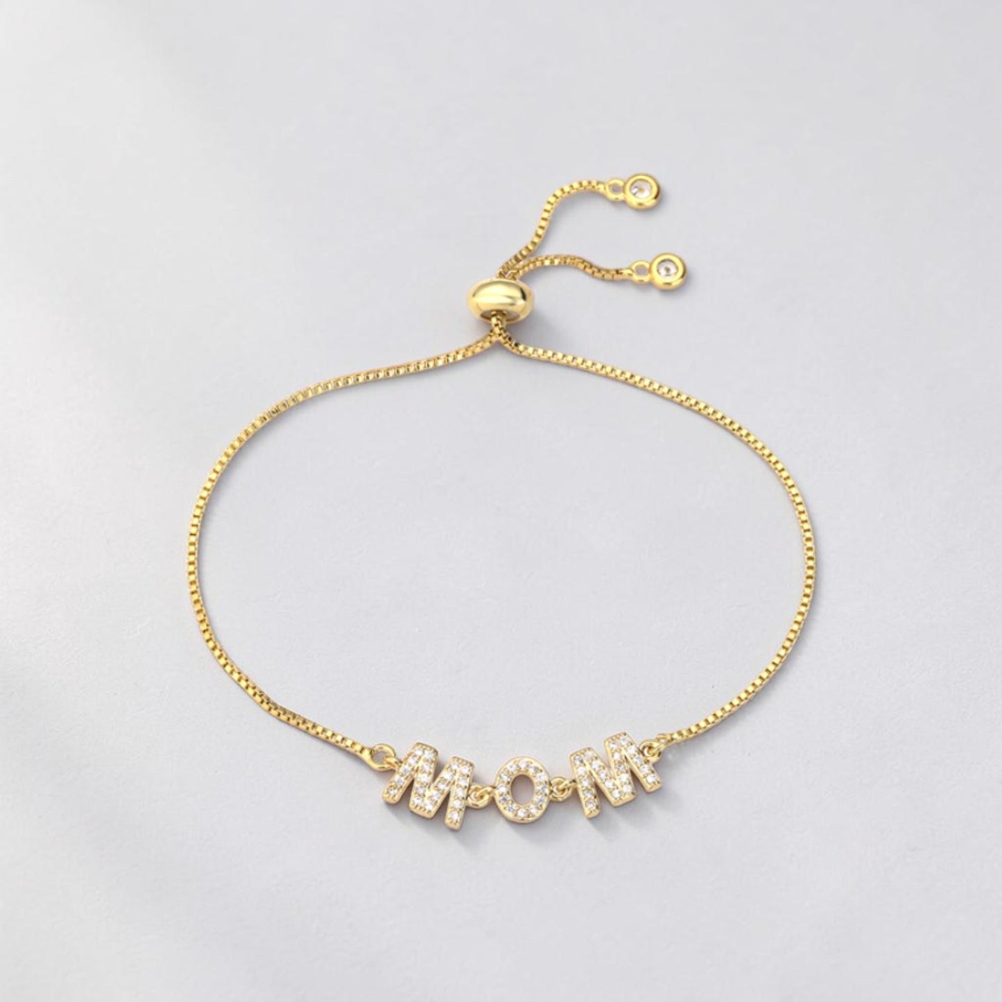 Pulseras de lujo ajustables de oro para mamá