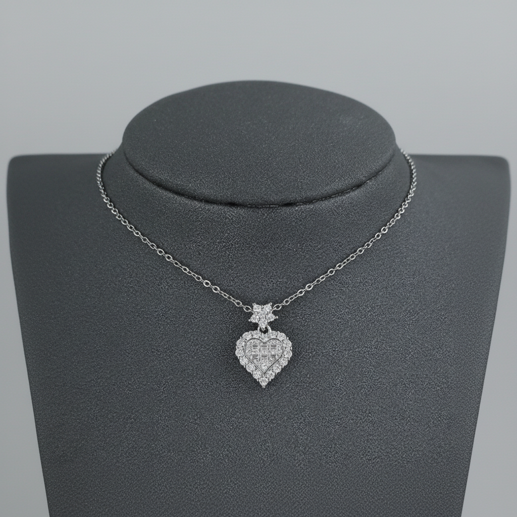 Silver Heart Pendant Necklace