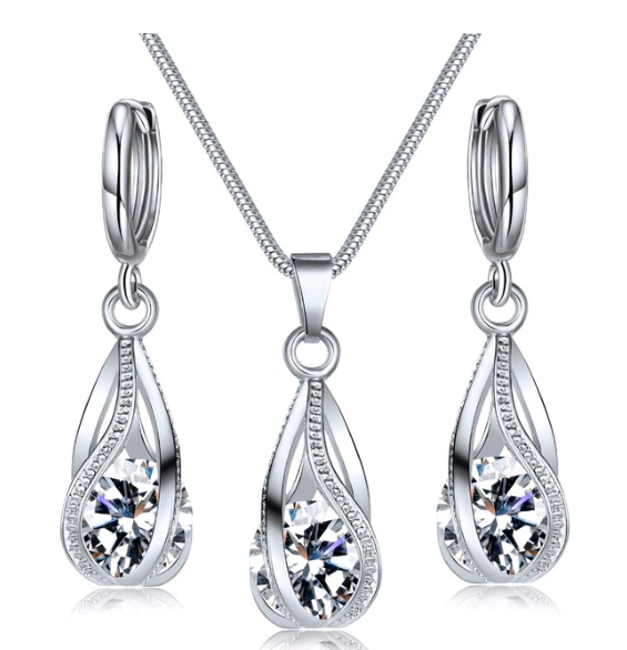 Crystal Elegant Necklace & Earrings Set
