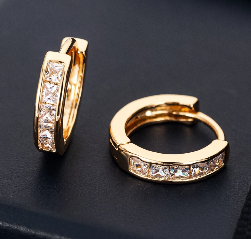 Small Zircon Hoop Earrings