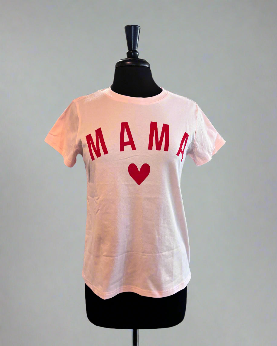 Women Mother Soft Pink Letter Print Tee