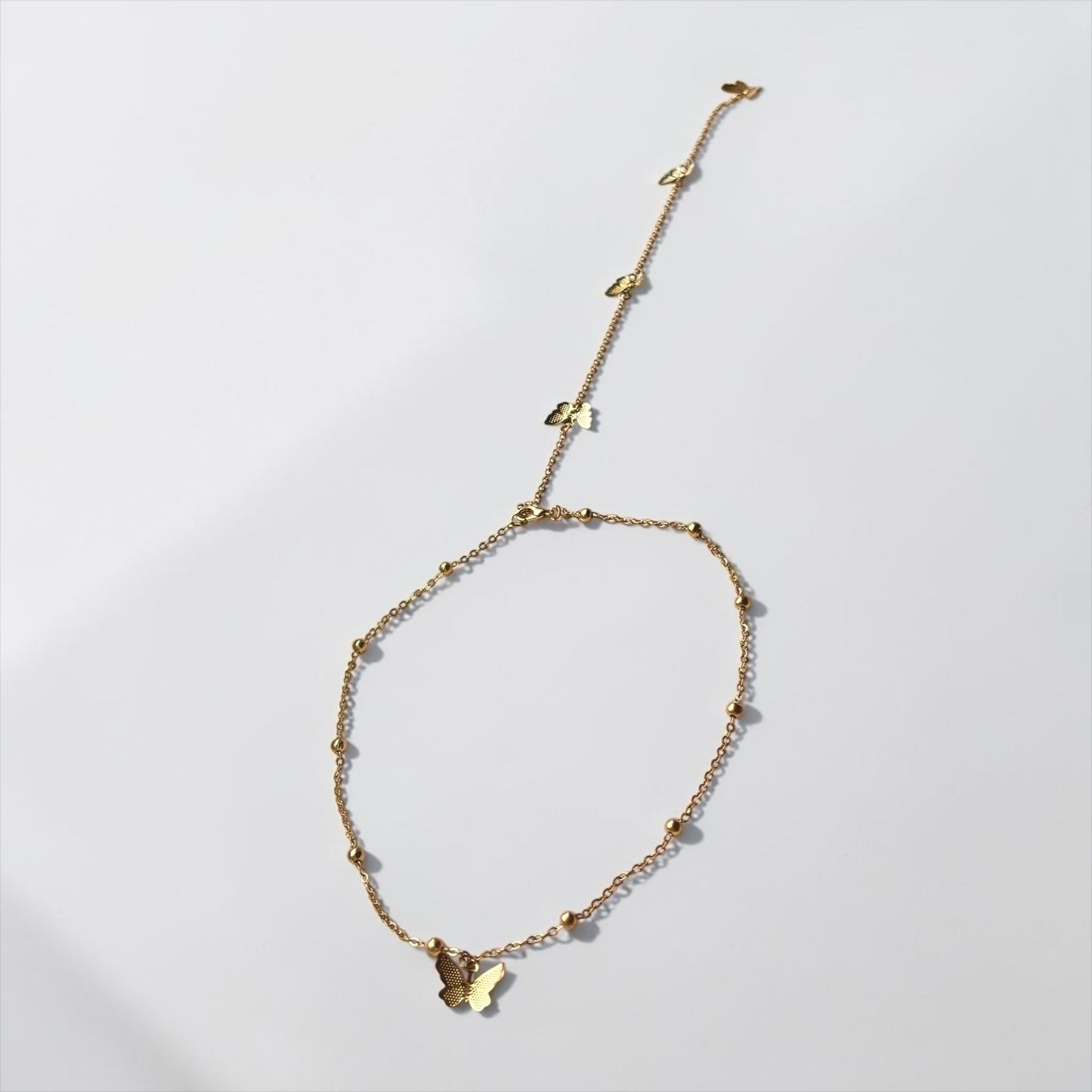 Butterfly Gold Choker W/ Back Chain Tassel