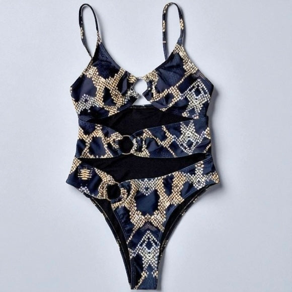 3 Rings Women One Piece Unique Swimsuit