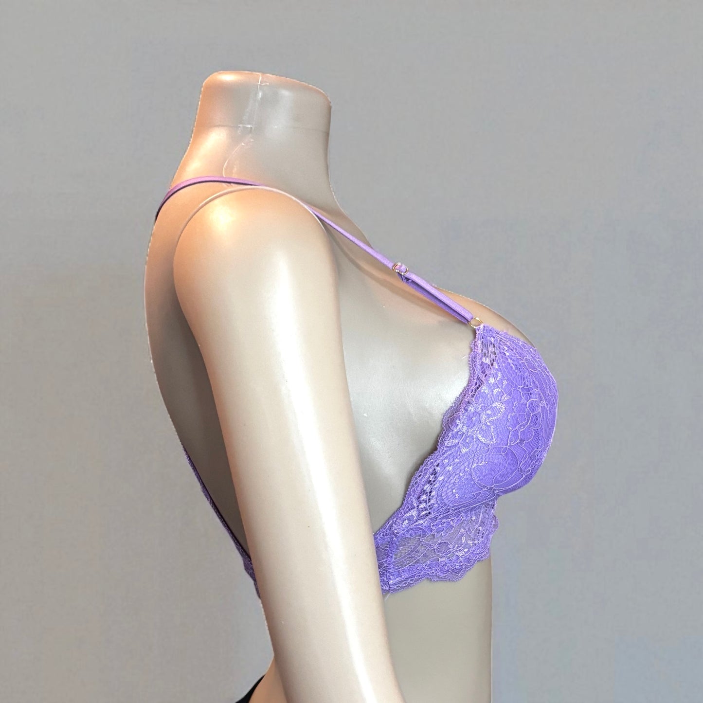 Floral Wire Free Purple Bralette