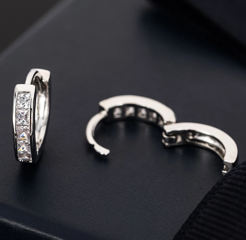 Small Zircon Hoop Earrings