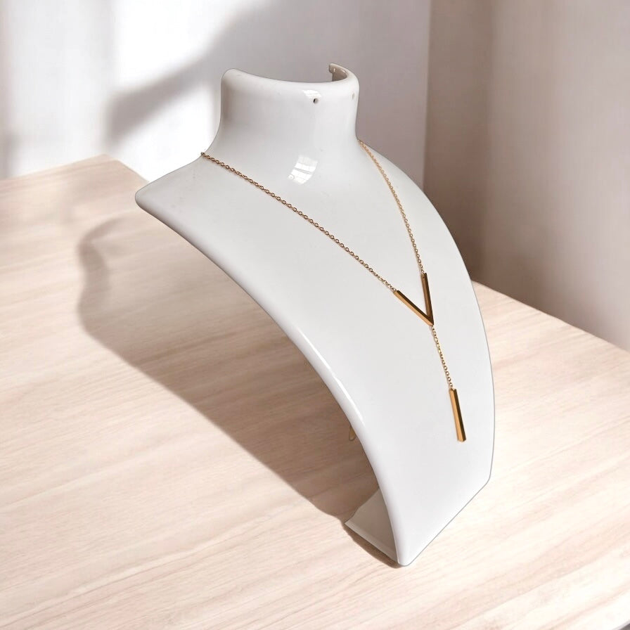 V Shape Women Gold Necklace