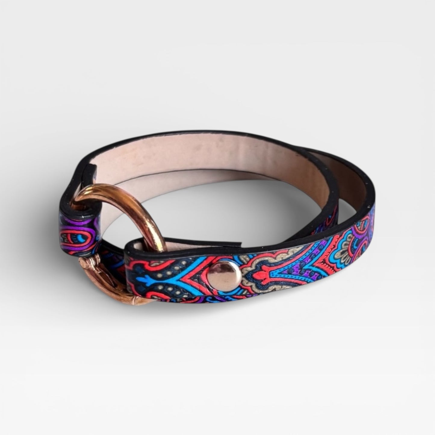 Pulsera de cuero multicolor para mujer