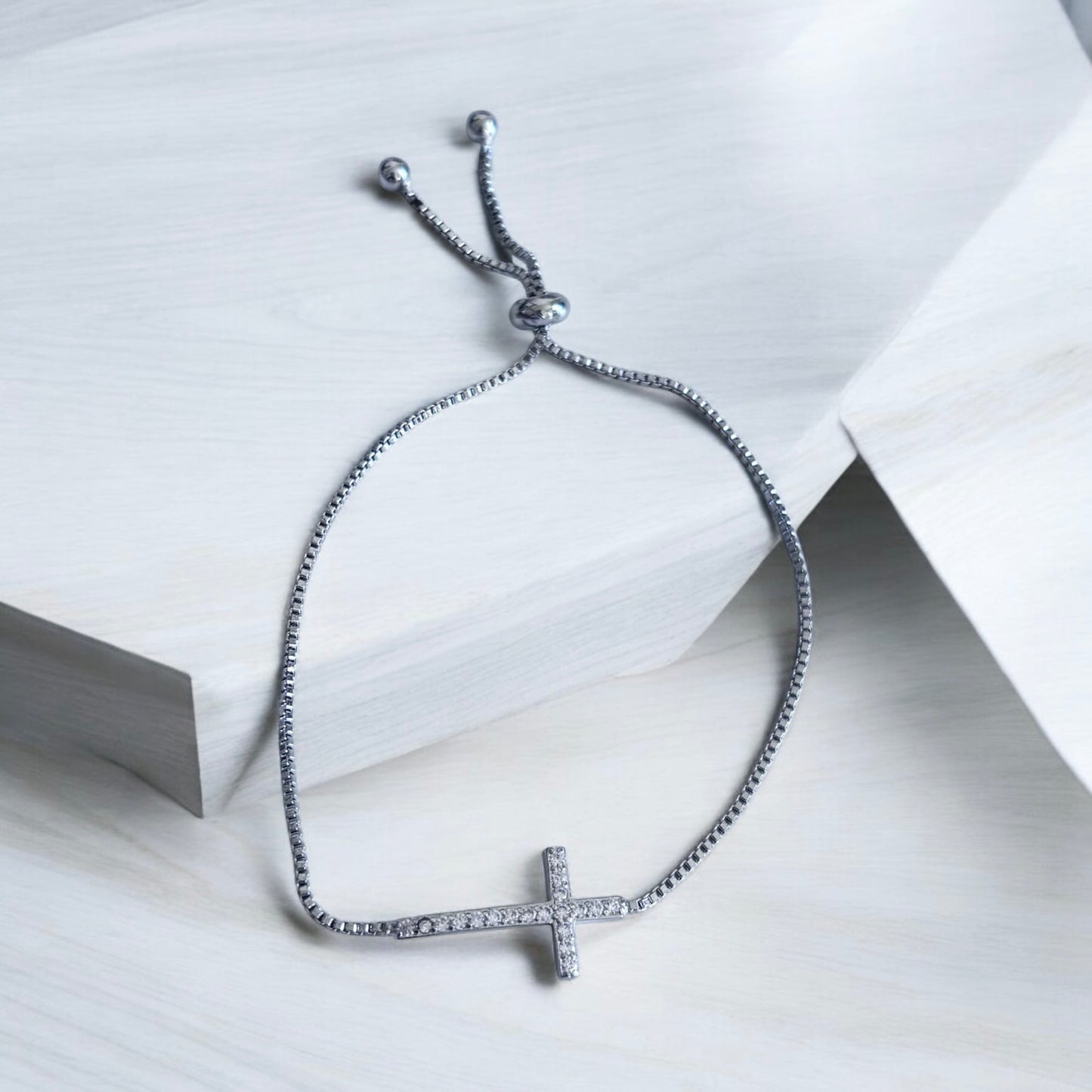 Luxury Sterling Silver Cross Bracelet