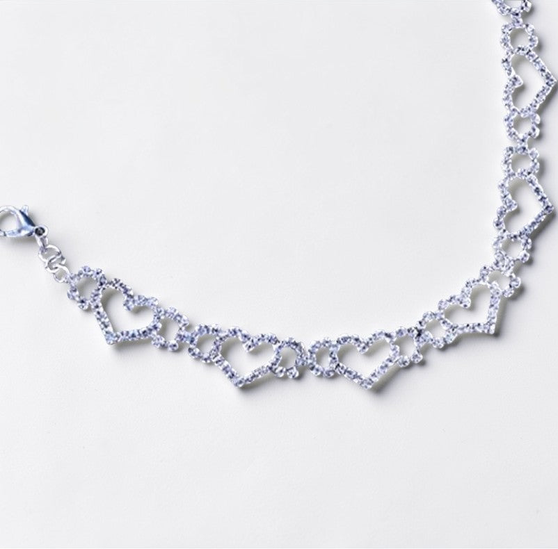 Rhinestone Multiple Hearts Thigh Chain