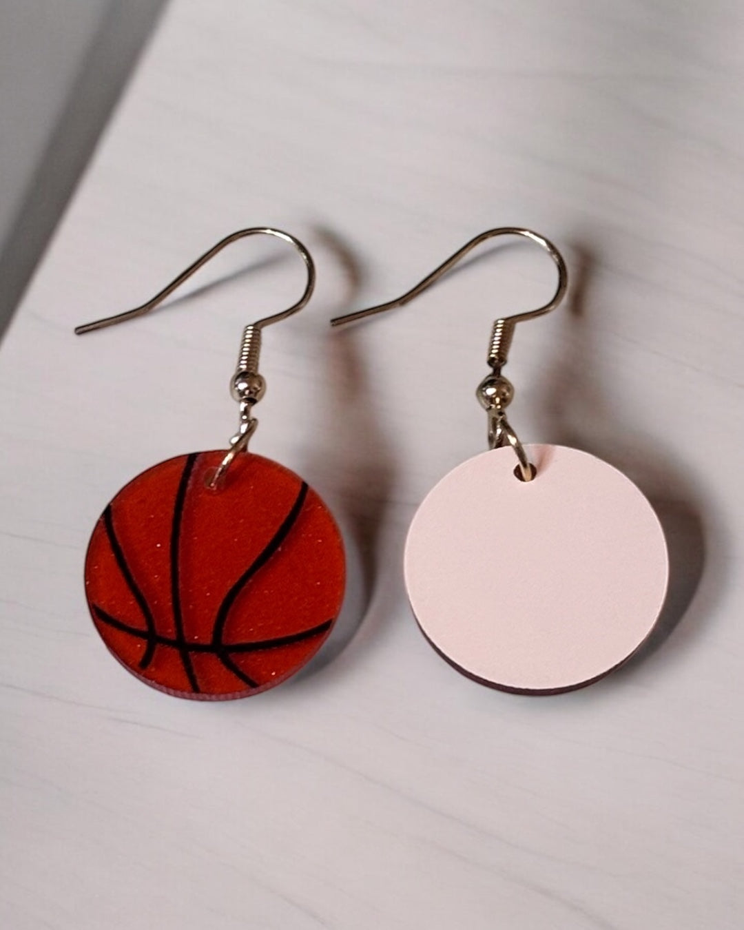 Small Basketball Arylic Drop Earrings