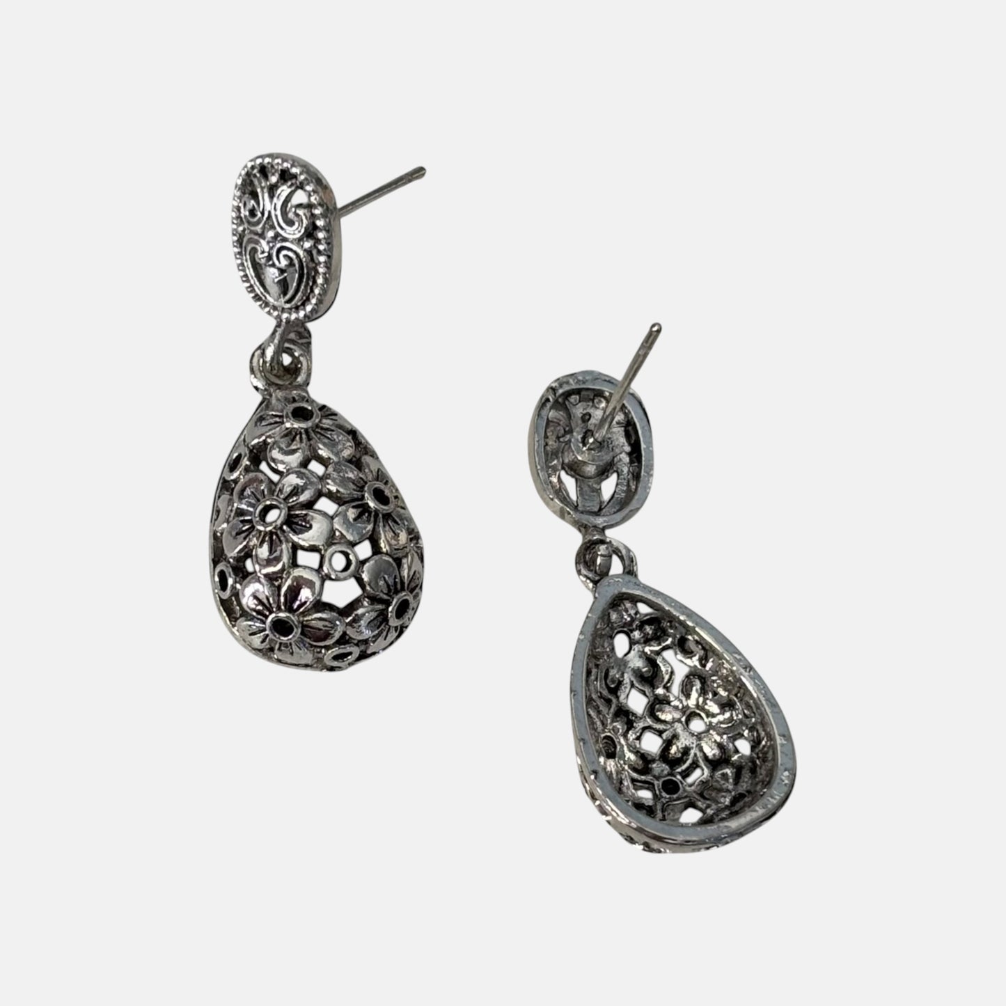 Silver Small Dangle Flower Earring