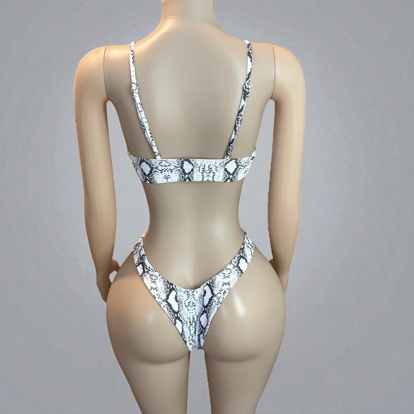Snakeskin Women 2 Piece Bikini Wire Free Set