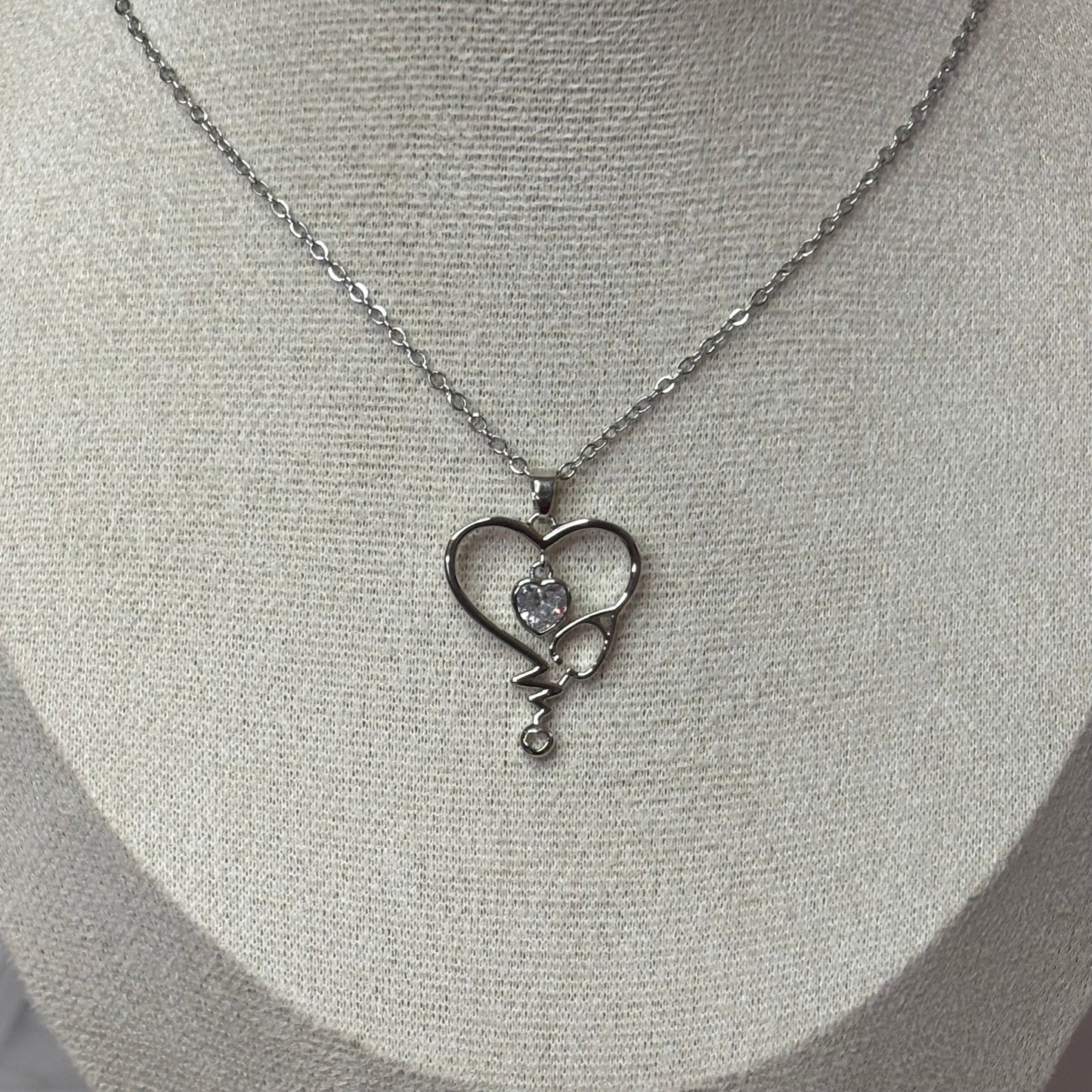 Heart Stethoscope Nurse Necklace