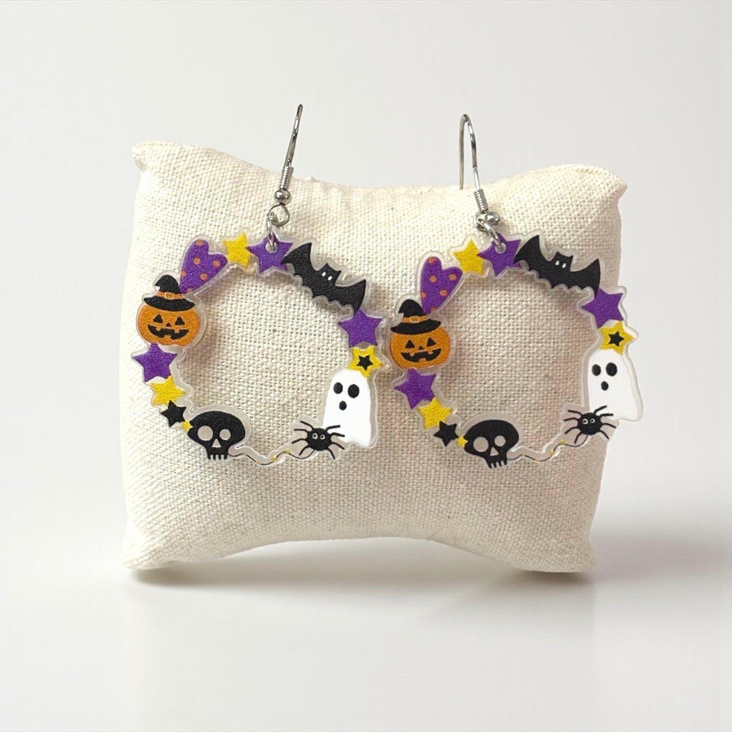 Acrylic Halloween Round Drop Earrings