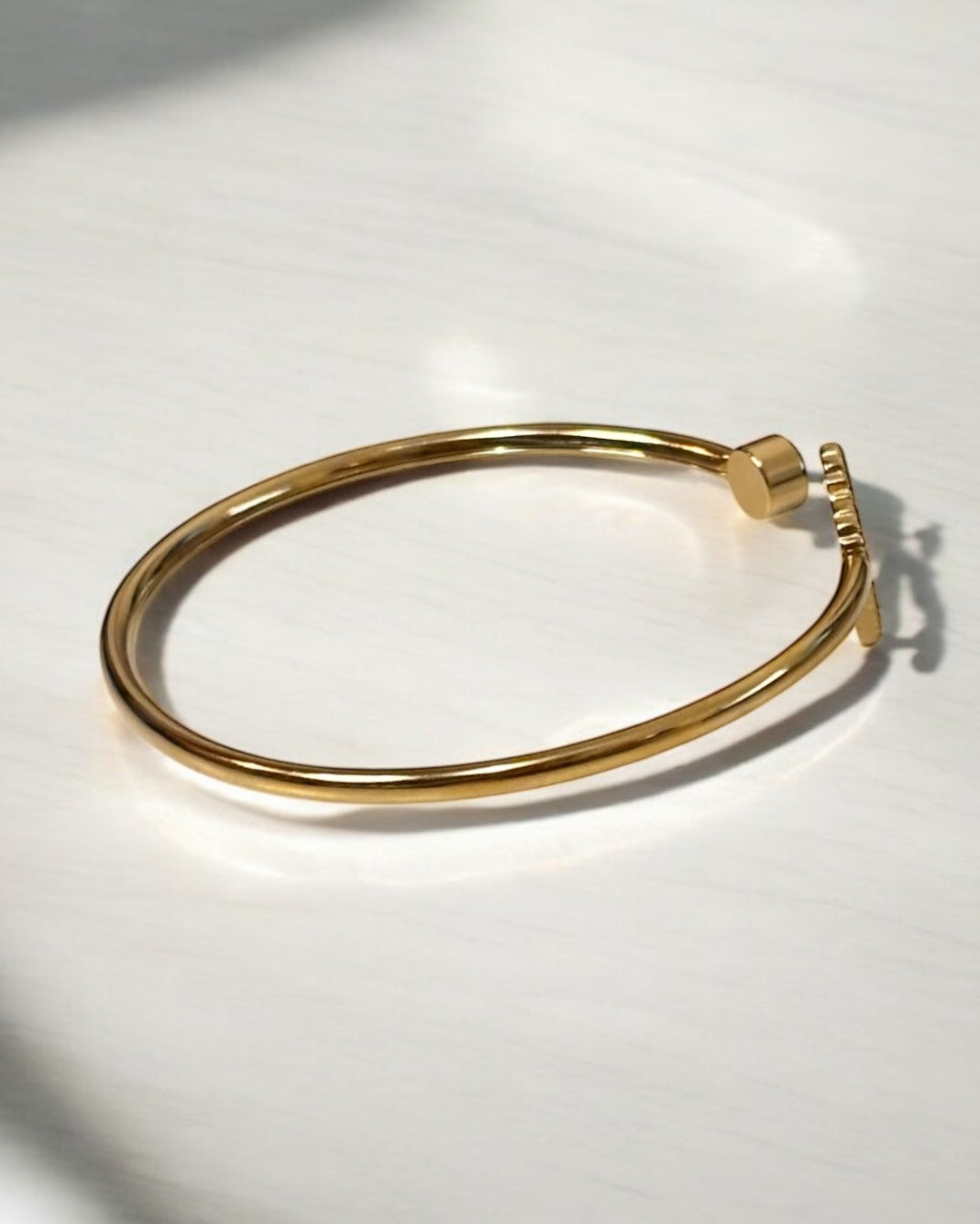 Small Heart Stainless Heel Cuff Bracelet