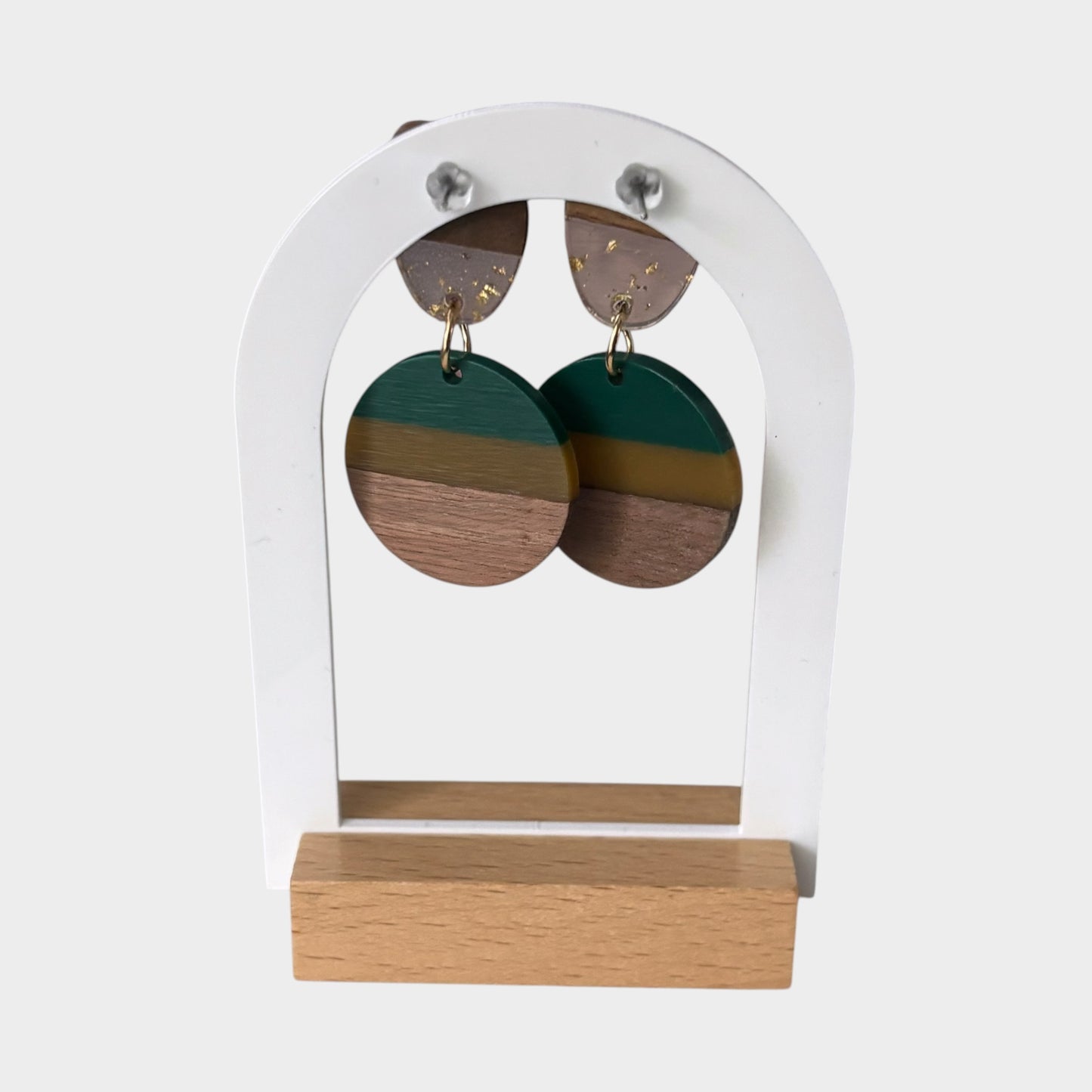 Earth Tone Geometric Drop Earrings