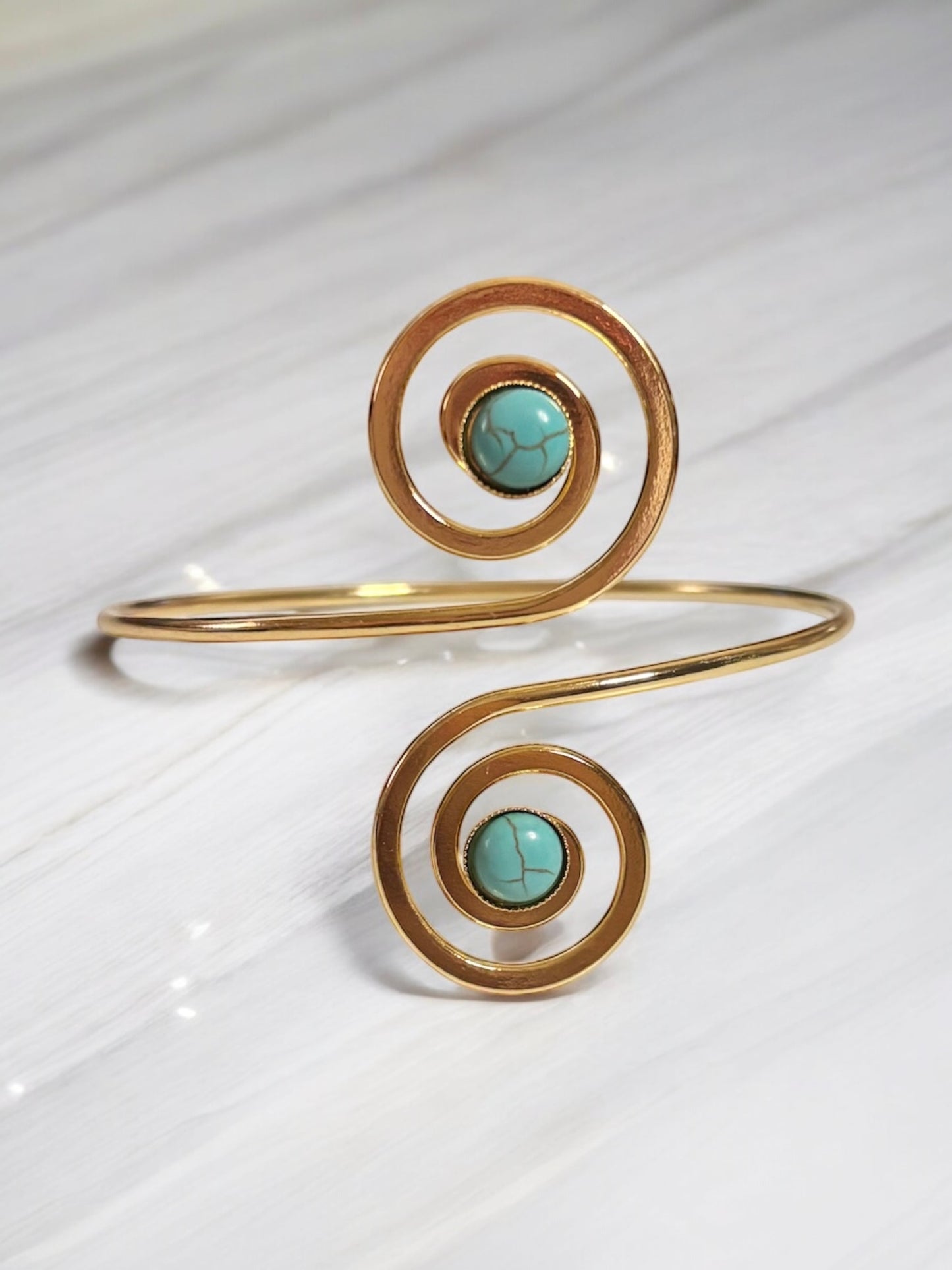 Gold & Turquoise Spiral Armband