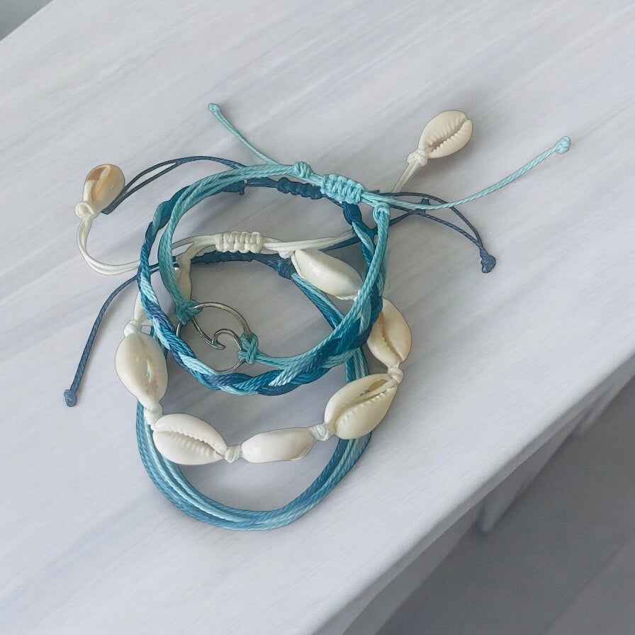Boho Multilayer Shell Rope Bracelet Set