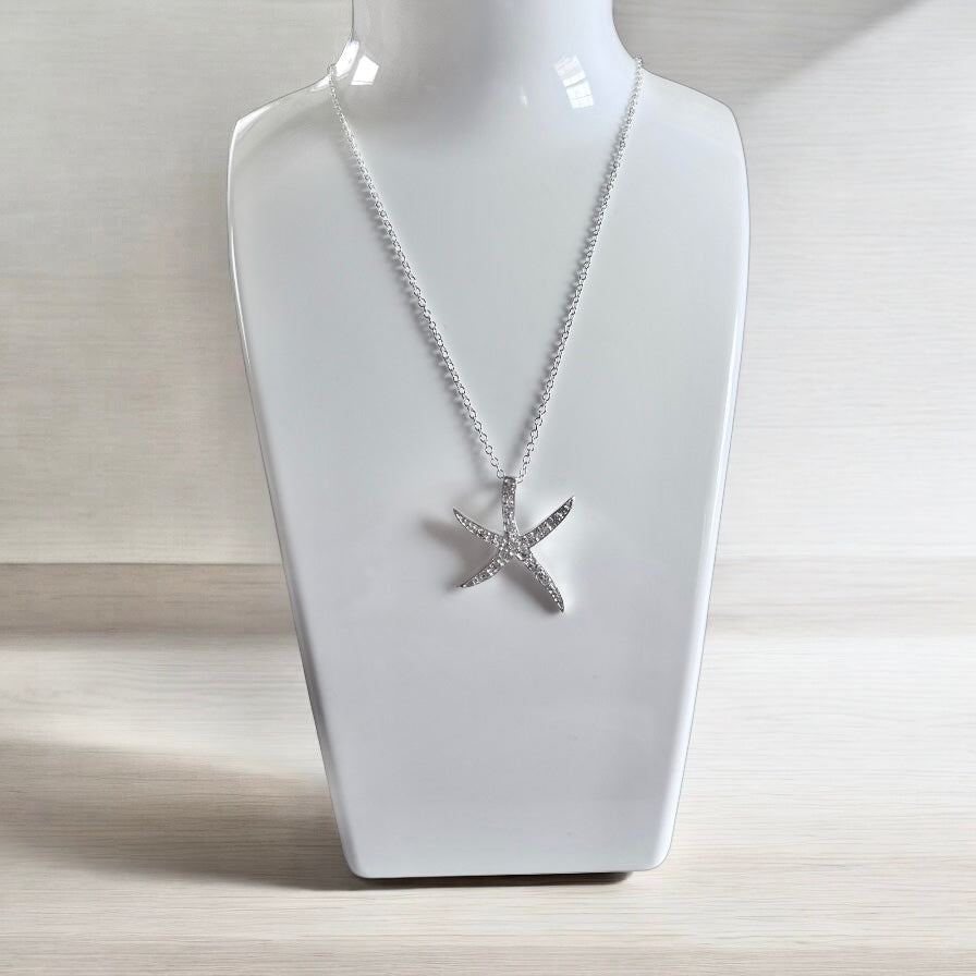 Starfish Pendant Silver Necklace