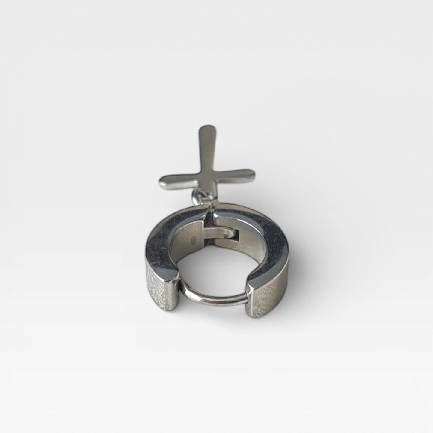 Silver Titanium Steel Dangle 1 Piece Earring