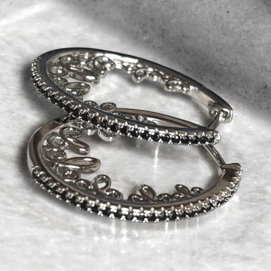 Oval Hoop Silver Earrings