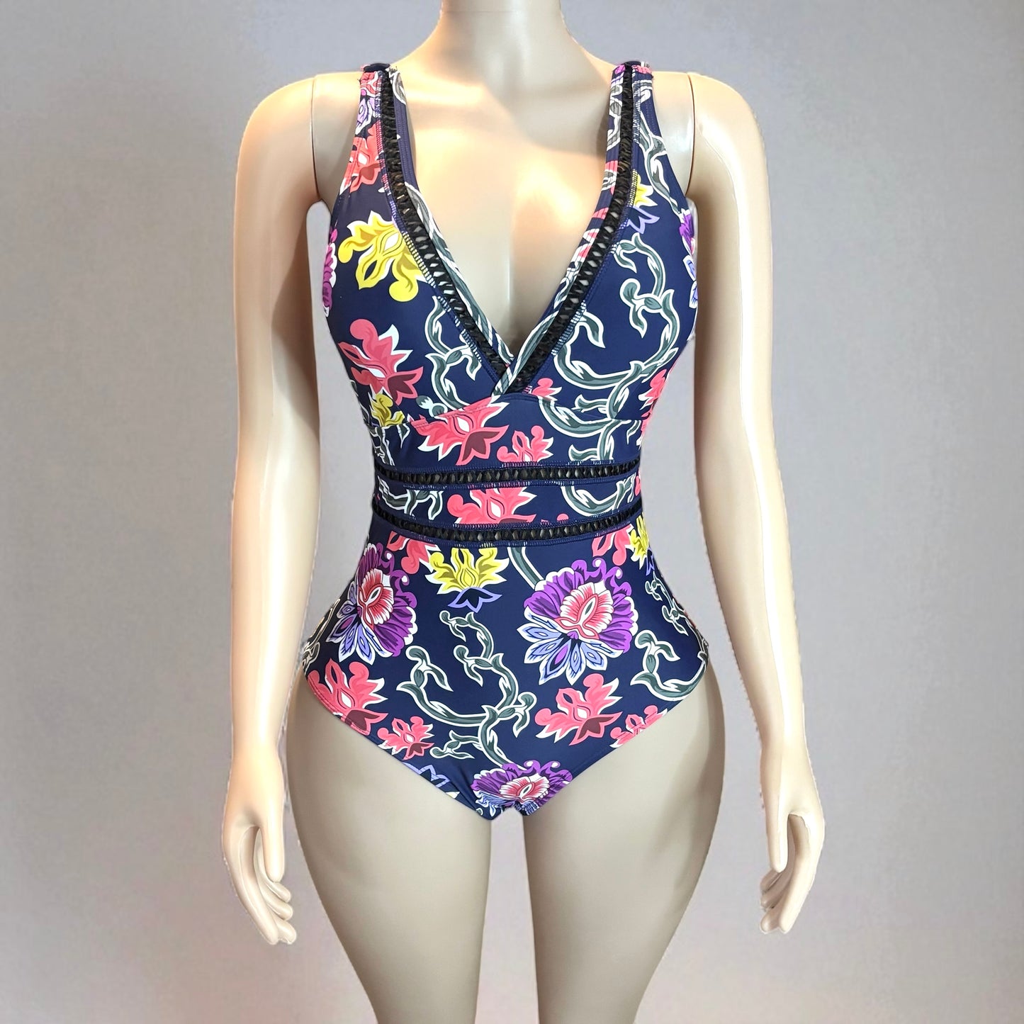 Floral Print One Piece Swimsuit