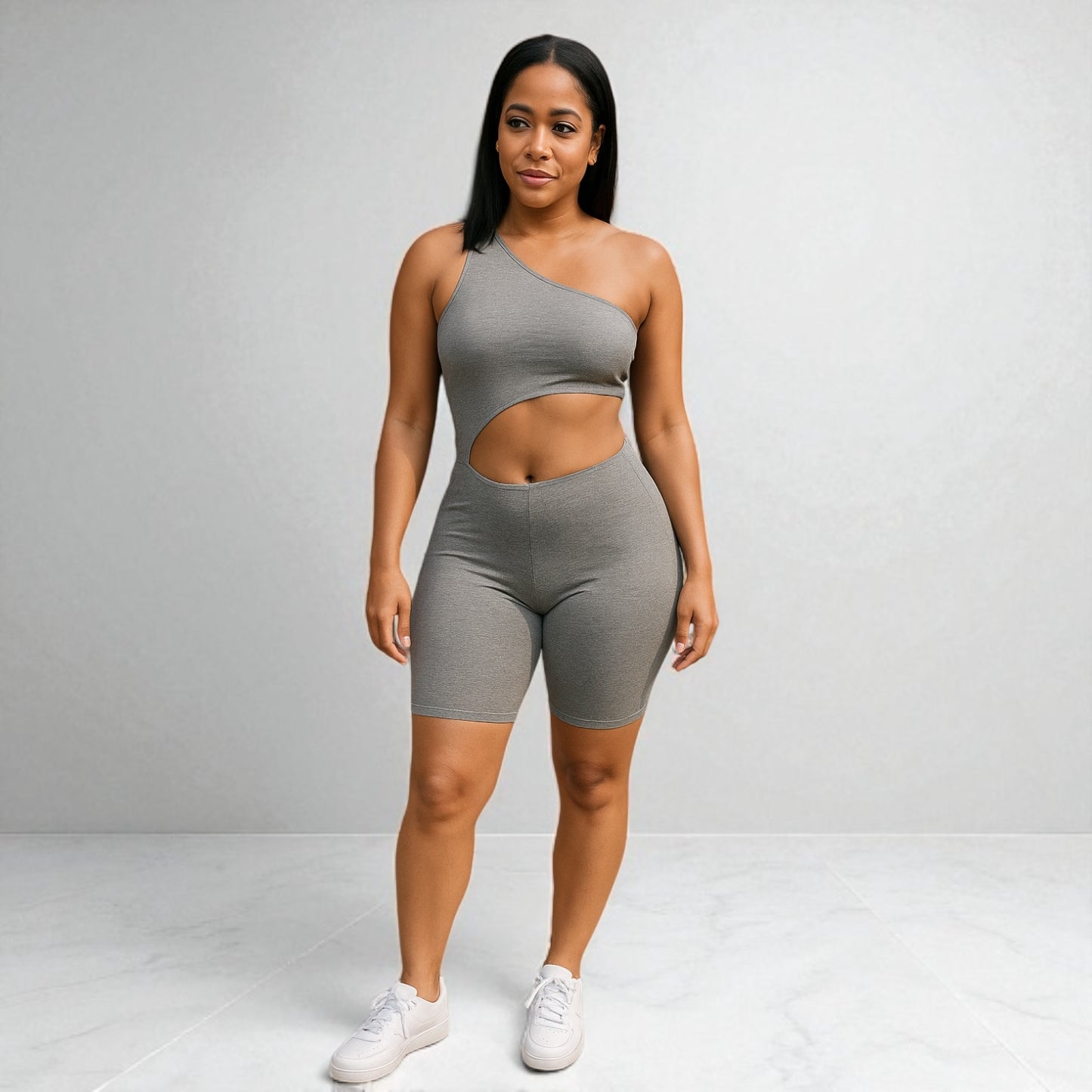 Women Waist Cut Out Short Romper