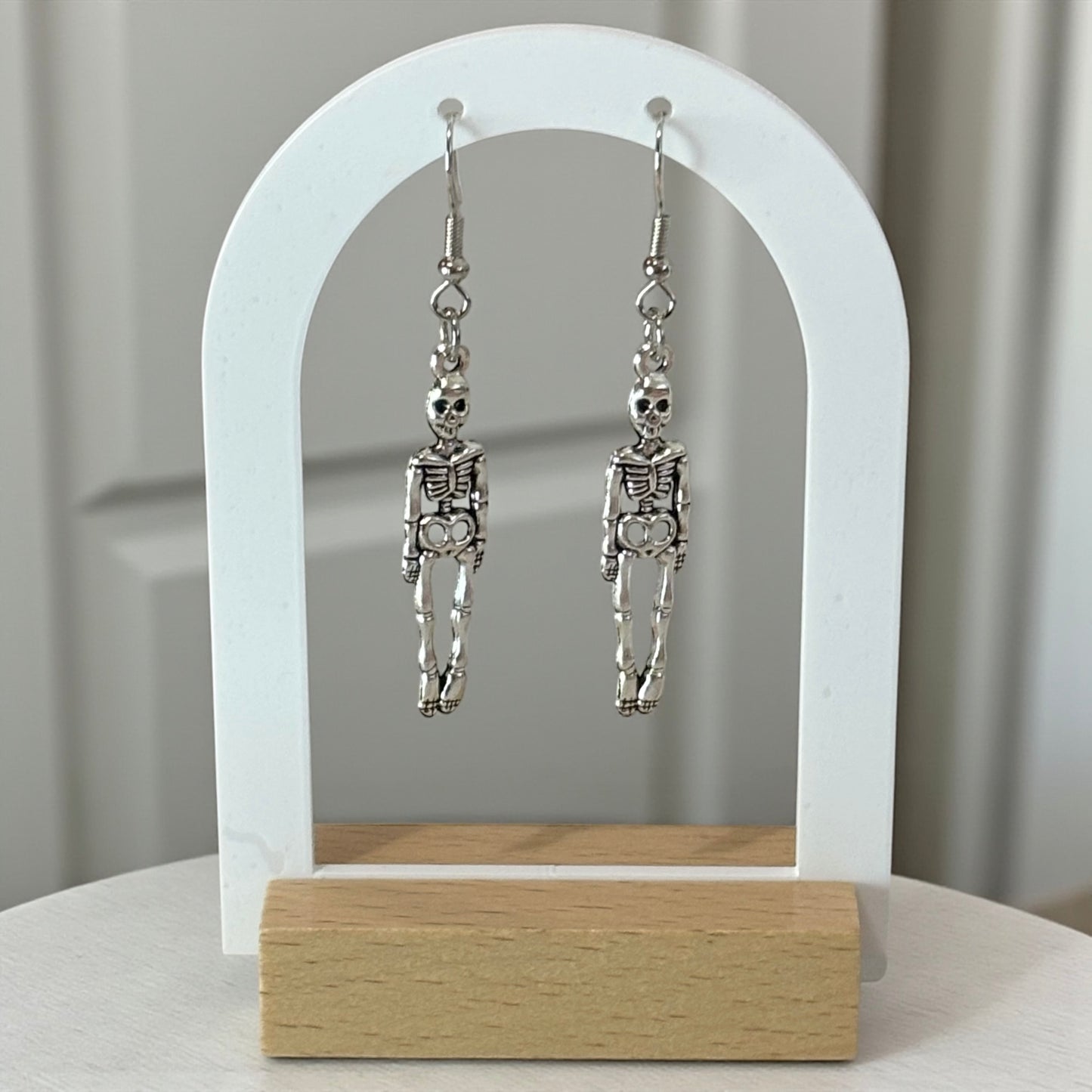 Punk Skeleton Metal Drop Earrings