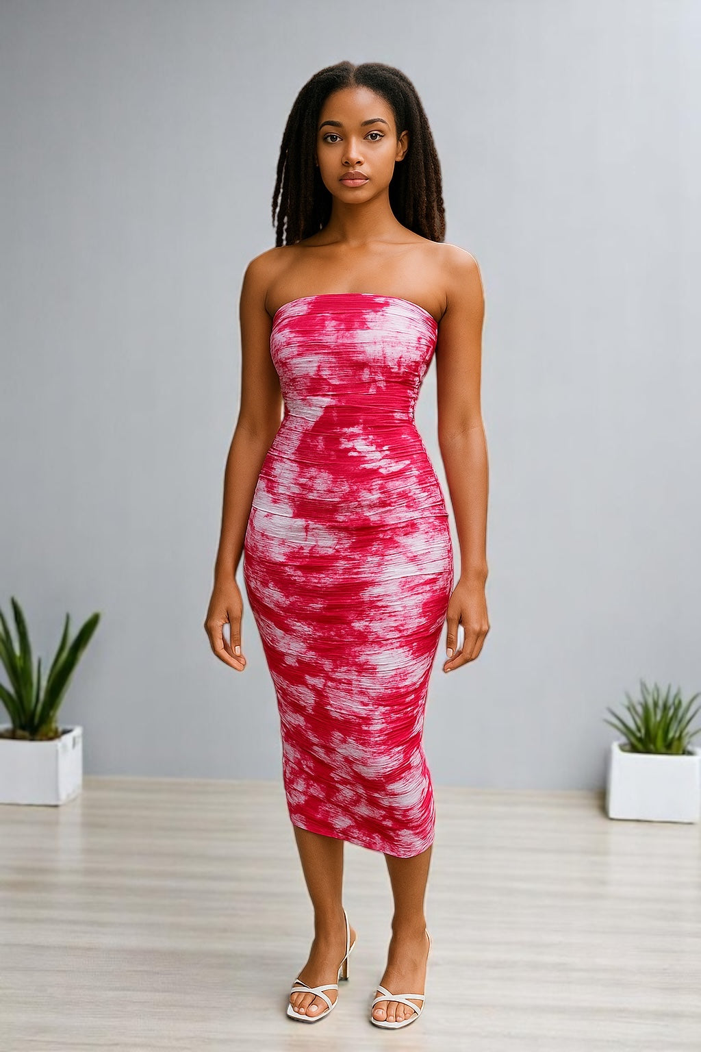 Women Long Pink Maxi Dress