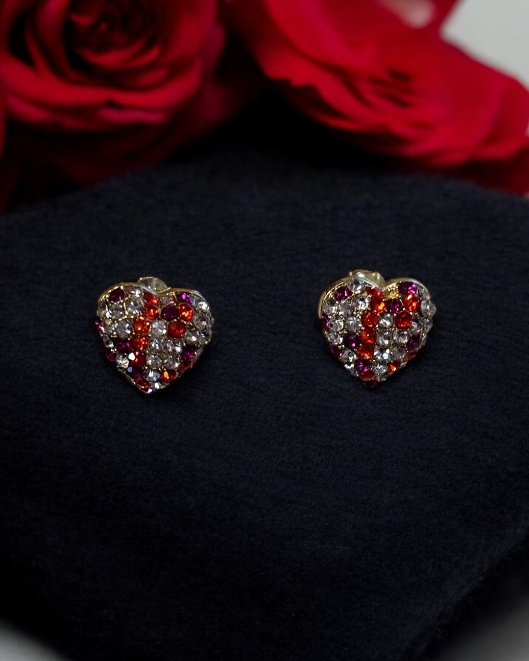 Shiny Heart Shape Ear Studs