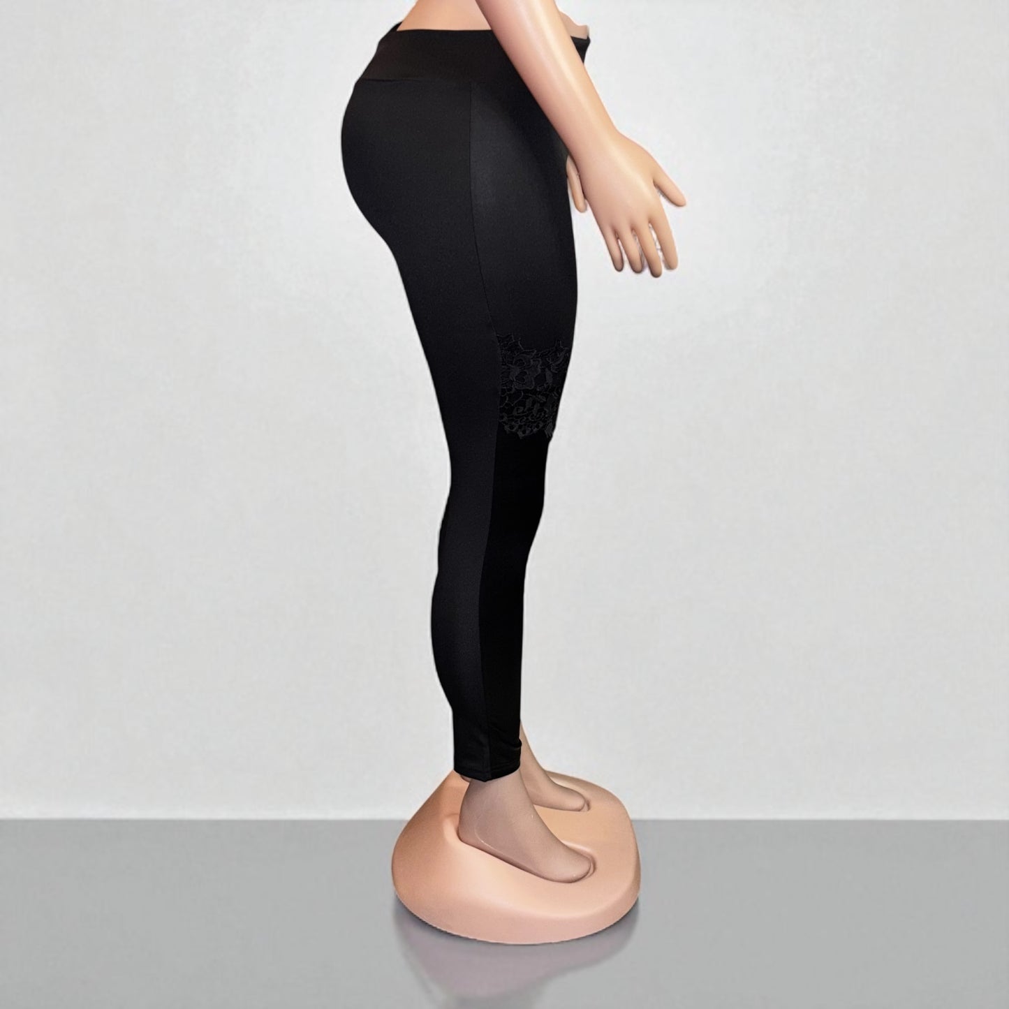 Slim fit PU Leather Lace Women Legging