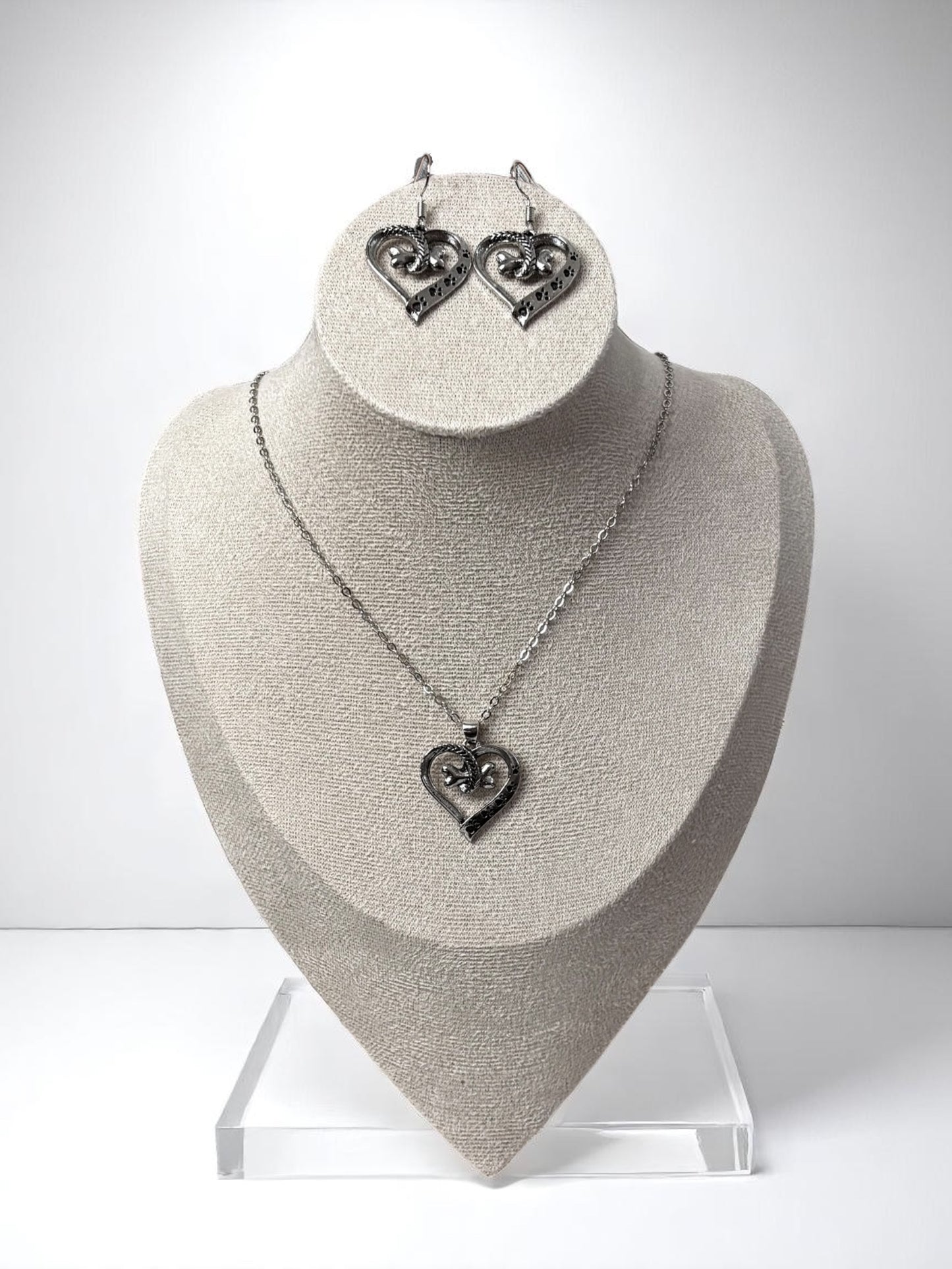 Bone Heart Dog Paw Set