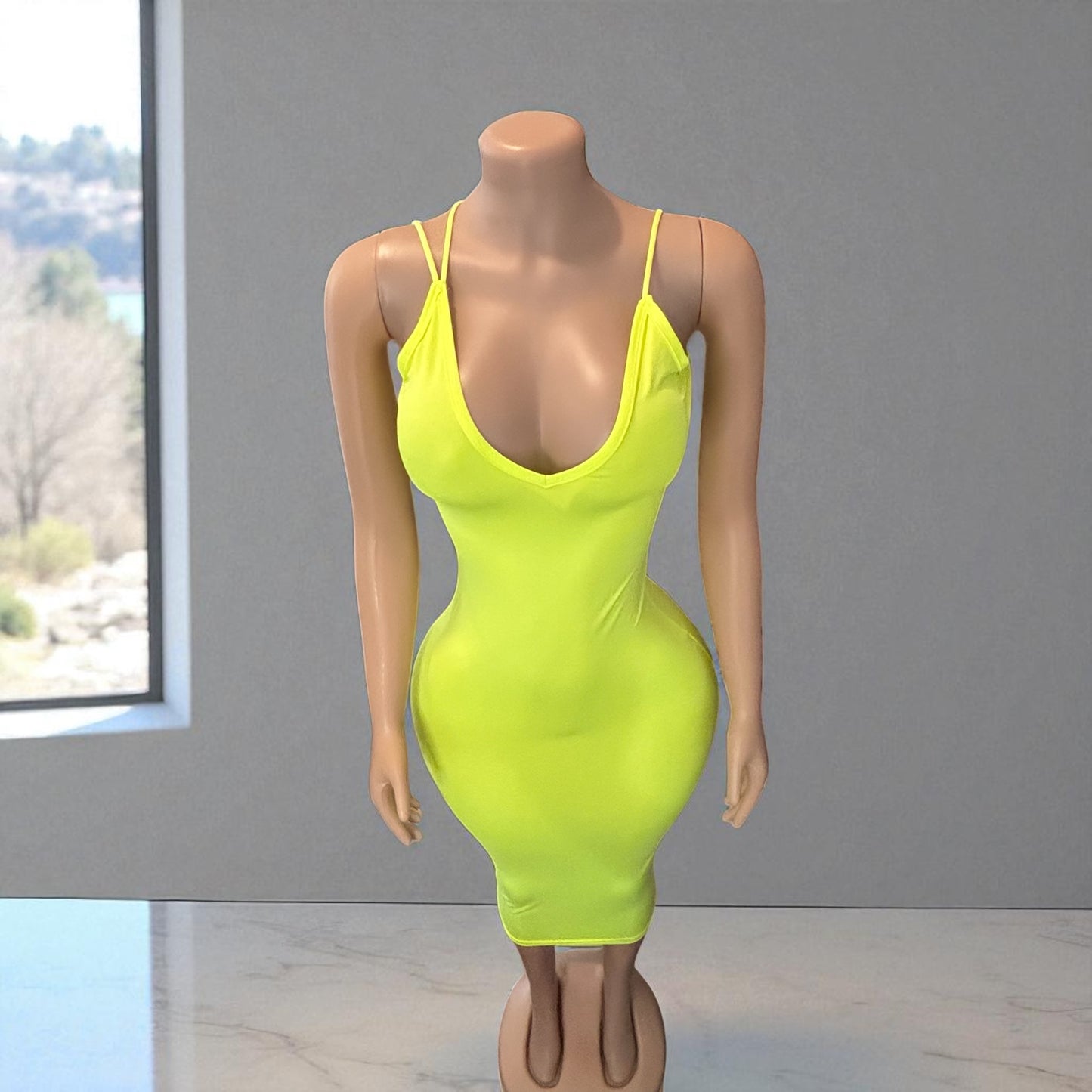 Vestido maxi ajustado sexy con escote en V