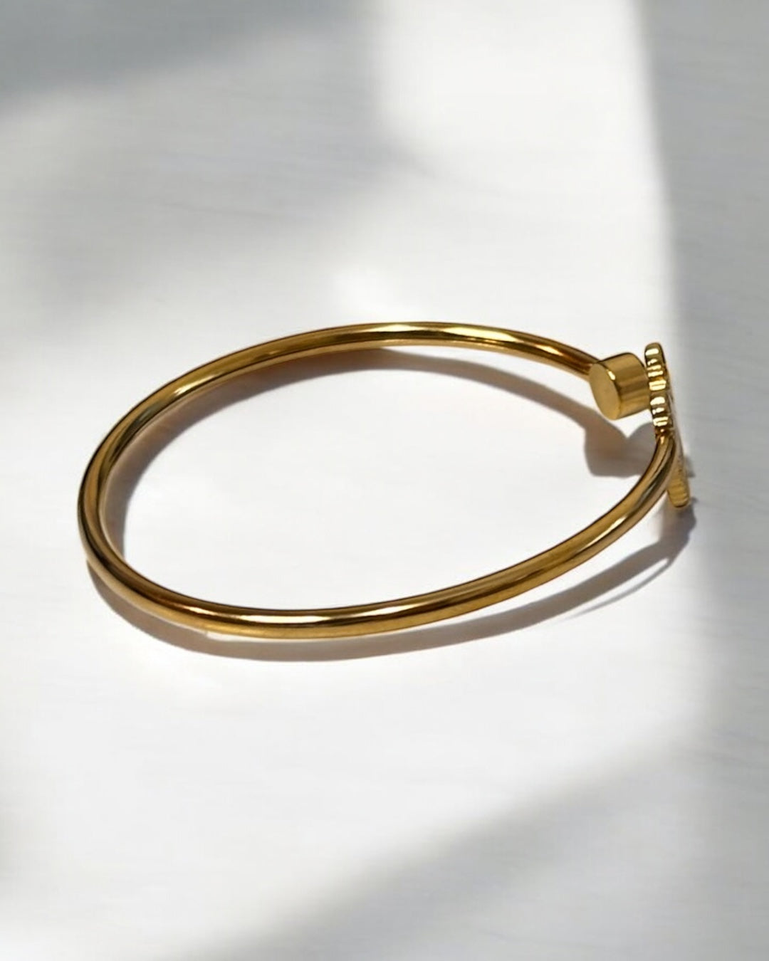 Small Heart Stainless Heel Cuff Bracelet