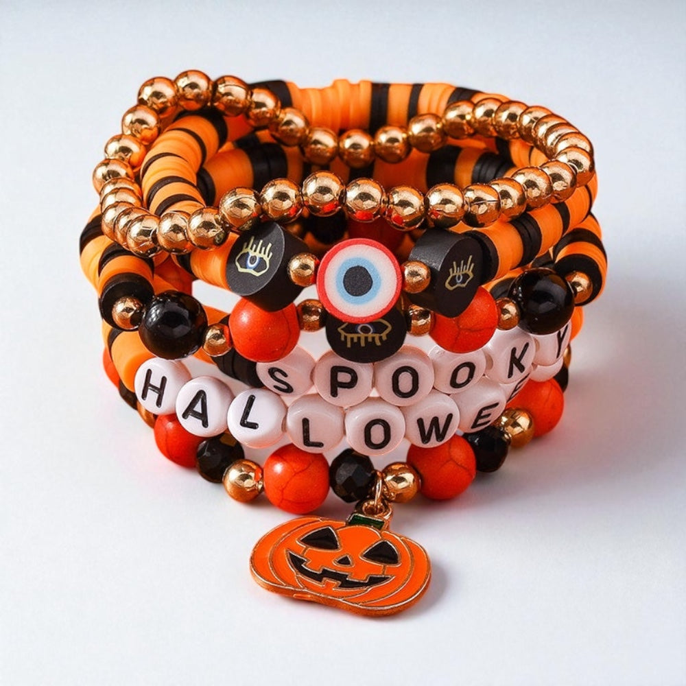 Casual Halloween Punk Pumpkin Bracelets Sets