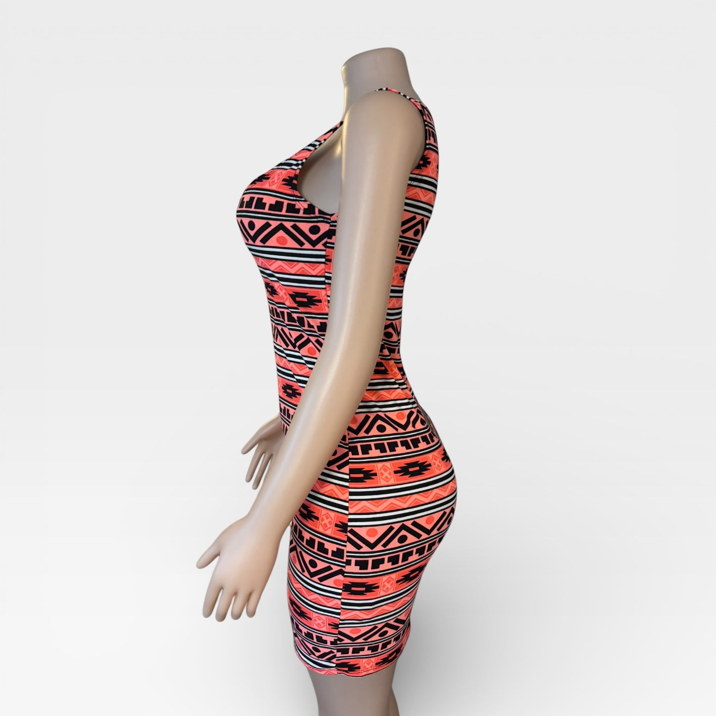 Sleeveless Aztec Pattern Short Dress