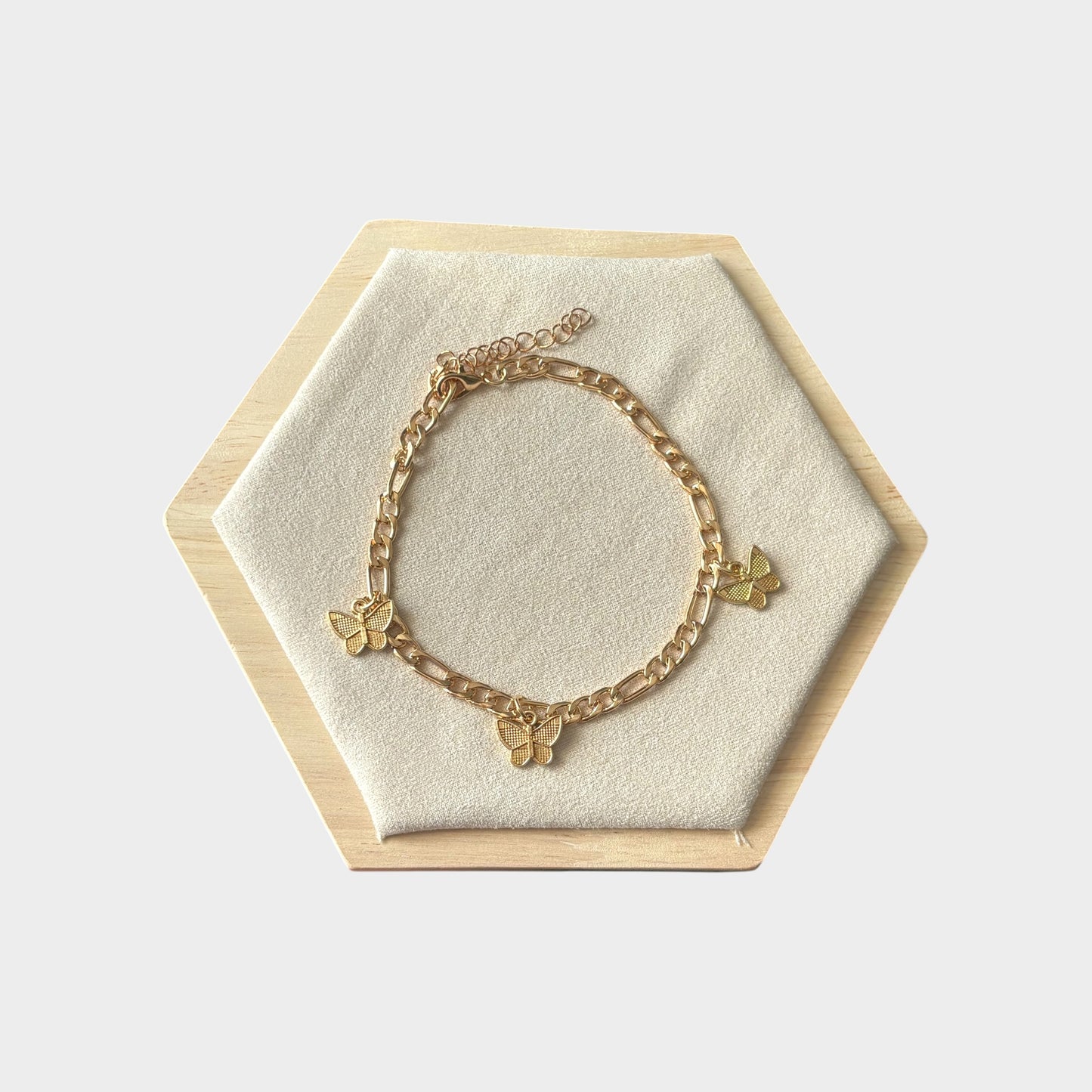 Triple Butterfly Gold Anklet