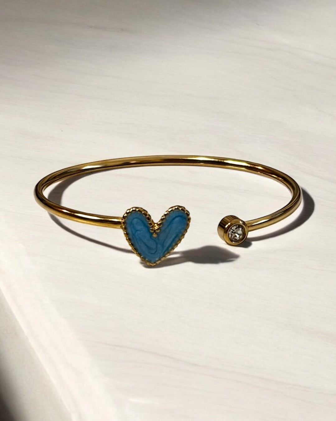 Small Heart Stainless Heel Cuff Bracelet